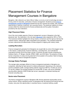 Placement Statistics for Finance Management Courses in Bangalore