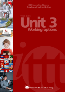 Teaching English Online: Working Options - ITTT Course Unit