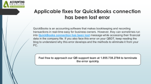 Simple steps to resolve QuickBooks Connection Has Been Lost