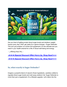 Sugar Defender Max Blood Supplement