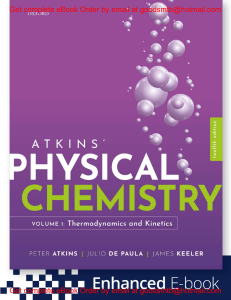 eBook (EPUB) Atkins Physical Chemistry (Volume 1) 12e Peter Atkins, Julio de Paula, James Keeler