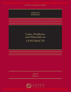 eBook (EPUB) Cases, Problems, and Materials on Contracts 9e Douglas  Whaley, David Horton