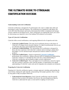 CyberArk Certification Guide