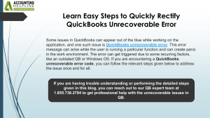 Troubleshooting QuickBooks Unrecoverable Error Expert Solutions