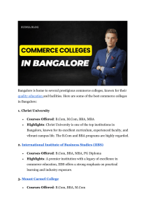 good commerce colleges in bangalore