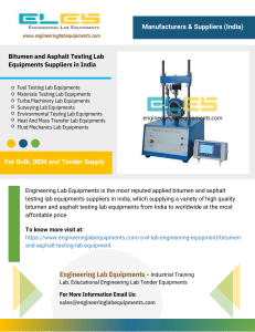 Bitumen and Asphalt Testing Lab Equipments Suppliers in India