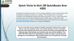 How to fix QuickBooks Error H202 A Complete Guide