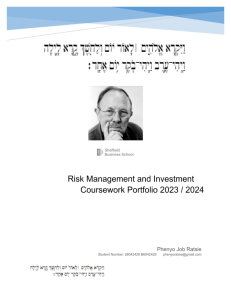 Risk Management and Investment Coursework by Phenyo Ratsie(few lil mistakes added for you to correct have fun)