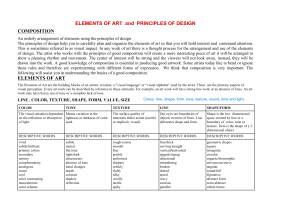 elements and principles of art-descriptive words  