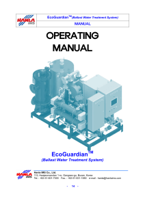 EcoGuardian™ Ballast Water Treatment System Operating Manual