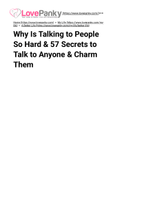 Why Is Talking to People So Hard & 57 Secrets to Talk to Anyone & Charm Them