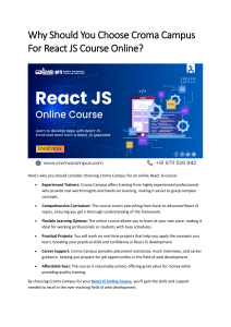 Why Should You Choose Croma Campus For React JS Course Online