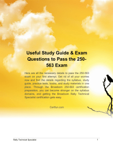 Useful Study Guide & Exam Questions to Pass the 250-563 Exam