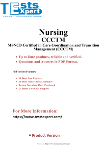 Dominate the CCCTM - MSNCB Care Coordination Exam with Expert Help