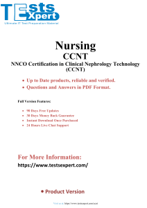 Maximize Success the CCNT - NNCO Clinical Nephrology Technology Exam