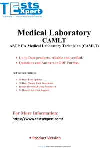 Pass Your CAMLT - ASCP CA Medical Lab Technician Exam