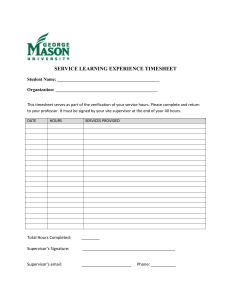 Service Learning Timesheet - George Mason University