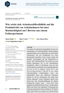 Arbeitszeitflexibilität & Produktivität: Feldexperiment