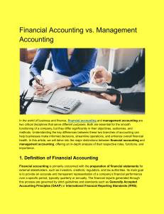 Financial Accounting vs. Management Accounting