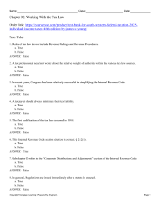 Test Bank For South-Western Federal Taxation 2025 Individual Income Taxes, 48th Edition By James C. Young