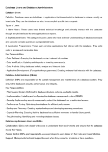 Database Users and Database Administrators