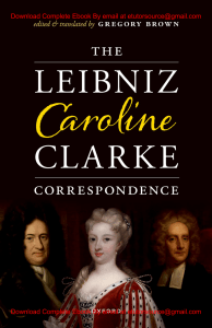 EBook For The Leibniz-caroline-clarke Correspondence 1st Edition By Gregory Brown