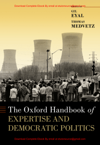 EBook For The Oxford Handbook of Expertise and Democratic Politics 1st Edition By Gil Eyal  Thomas Medvetz