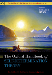 EBook For The Oxford Handbook of Self-Determination Theory 1st Edition By Richard  Ryan