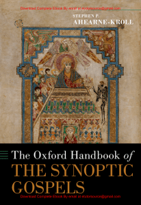 EBook For The Oxford Handbook of the Synoptic Gospels 1st Edition By Stephen  Ahearne Kroll