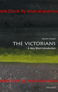 EBook For The Victorians A Very Short Introduction 1st Edition By Martin Hewitt