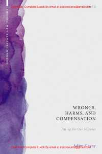 EBook For Wrongs, Harms, and Compensation Paying for our Mistakes 1st Edition By  Adam Slavny