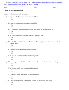 Federal Taxation Test Bank: Chapter 2 Review