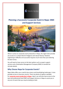 Planning a Successful Corporate Event in Napa: DMC and Support Services