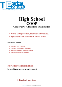 Conquer the COOP - Cooperative Admissions Examination