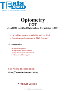 Dominate the COT - JCAHPO Certified Ophthalmic Technician Exam