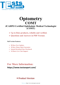 Master the COMT - JCAHPO Certified Ophthalmic Medical Exam