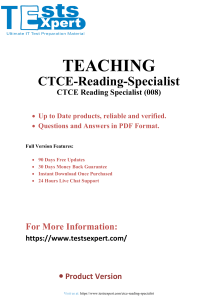 Crush CTCE Reading Specialist (008) Exam with Expert Resources