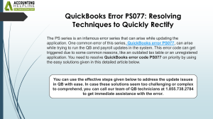 Quick solutions to rectify QuickBooks Payroll Error PS077