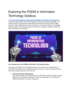 Exploring the PGDM in Information Technology Syllabus