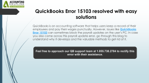 How to eliminate QuickBooks Error Code 15103