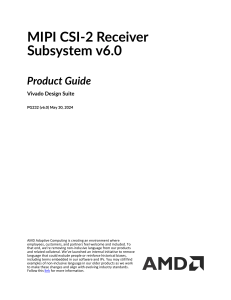 MIPI CSI-2 Receiver Subsystem v6.0 Product Guide