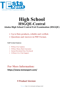 Maximize Success Alaska High School Central Exit Exam