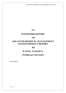 Advanced Hospital Management System Internship Report