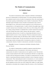 Models of Communication Research Paper