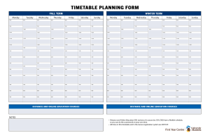 timetable planning form 1