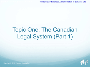 Canadian Legal System & Business Admin Presentation