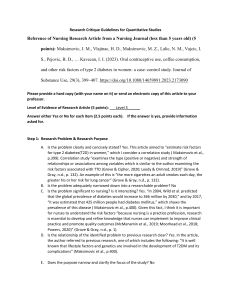 Research Critique Guidelines for Quantitative Studies