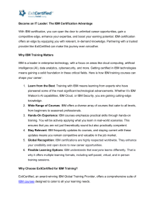 Become an IT Leader The IBM Certification Advantage