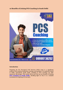 10 Benefits of Joining PCS Coaching in South Delhi