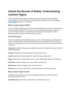 Unlock the Secrets of Safety  Understanding Lockout Tagout